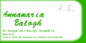 annamaria balogh business card